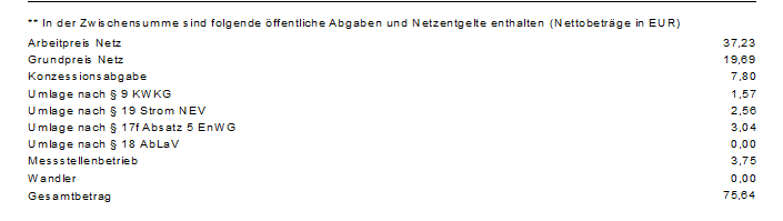 Rechnungsauszug